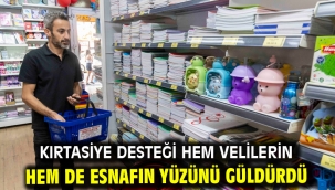 Kırtasiye desteği hem velilerin hem de esnafın yüzünü güldürdü