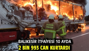 Balıkesir İtfaiyesi 10 ayda 2 bin 993 can kurtardı