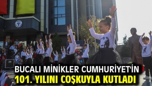 Bucalı minikler Cumhuriyet'in 101. yılını coşkuyla kutladı