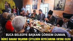 Buca Belediye Başkanı Görkem Duman, ikinci bahar yaşayan çiftlerin heyecanına ortak oldu