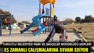 Turgutlu Belediyesi Park ve Bahçeler Müdürlüğü Ekipleri Eş Zamanlı Çalışmalarına Devam Ediyor