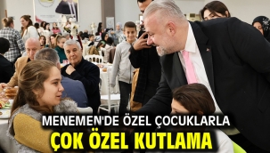 Menemen'de özel çocuklarla çok özel kutlama