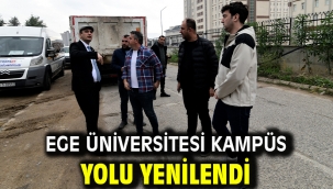 Ege Üniversitesi kampüs yolu yenilendi