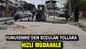 Yunusemre'den Bozulan Yollara Hızlı Müdahale