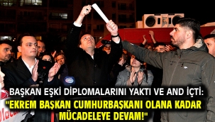 Başkan Eşki diplomalarını yaktı ve and içti