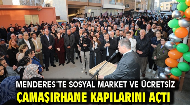Menderes'te Sosyal Market ve Ücretsiz Çamaşırhane Kapılarını Açtı