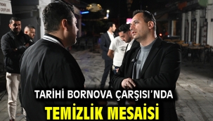 Tarihi Bornova Çarşısı'nda temizlik mesaisi