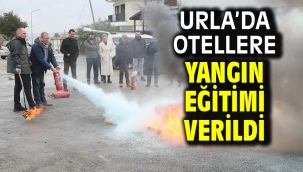 Urla'da otellere yangın eğitimi verildi