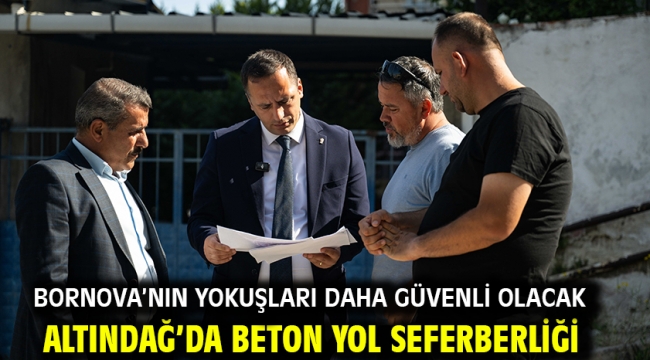 Bornova'nın yokuşları daha güvenli olacak Altındağ'da beton yol seferberliği