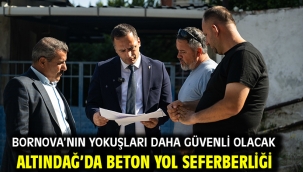 Bornova'nın yokuşları daha güvenli olacak Altındağ'da beton yol seferberliği