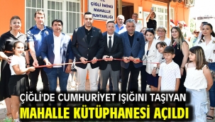 Çiğli'de cumhuriyet ışığını taşıyan mahalle kütüphanesi açıldı