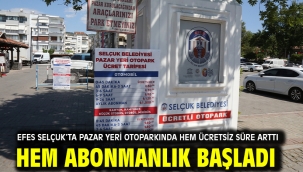 Efes Selçuk'ta Pazar Yeri Otoparkında Hem Ücretsiz Süre Arttı Hem Abonmanlık Başladı