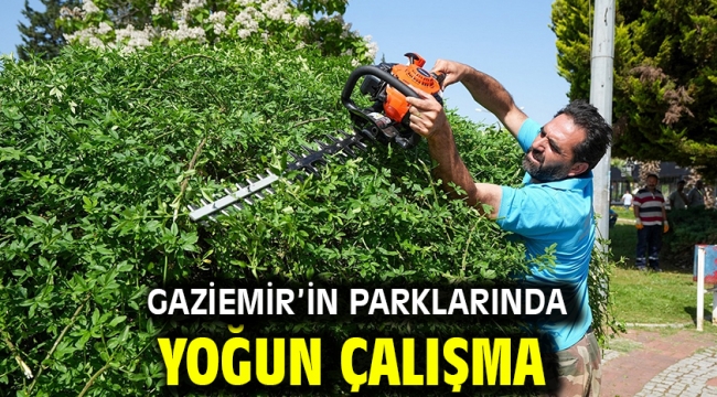 Gaziemir'in parklarında yoğun çalışma