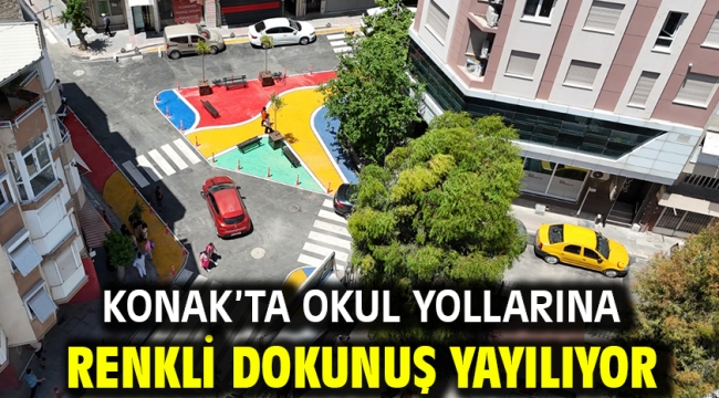 Konak'ta okul yollarına renkli dokunuş yayılıyor