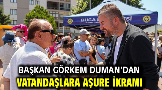 Başkan Görkem Duman'dan vatandaşlara aşure ikramı