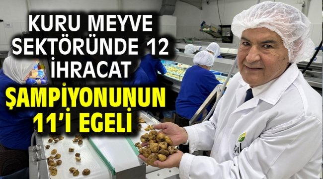 Kuru meyve sektöründe 12 ihracat şampiyonunun 11'i Egeli