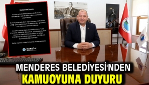 Menderes Belediyesi'nden Kamuoyuna Duyuru