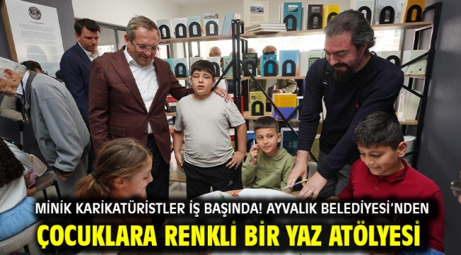 Minik Karikatüristler İş Başında! Ayvalık Belediyesi'nden Çocuklara Renkli Bir Yaz Atölyesi