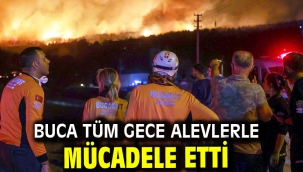 Buca tüm gece alevlerle mücadele etti