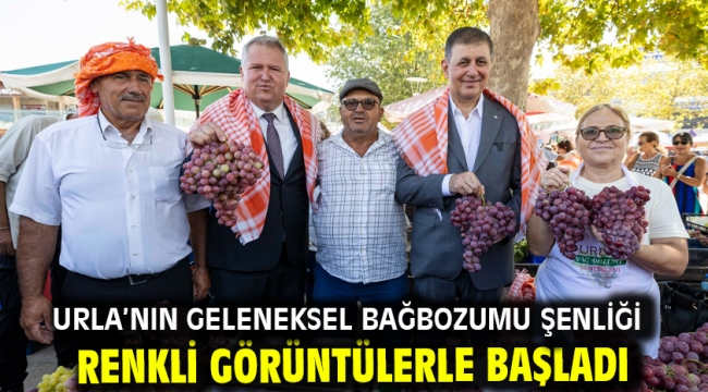 Urla'nın geleneksel bağbozumu şenliği renkli görüntülerle başladı