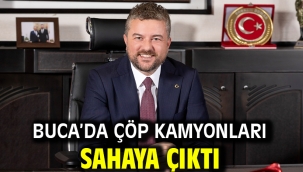 Buca'da çöp kamyonları sahaya çıktı
