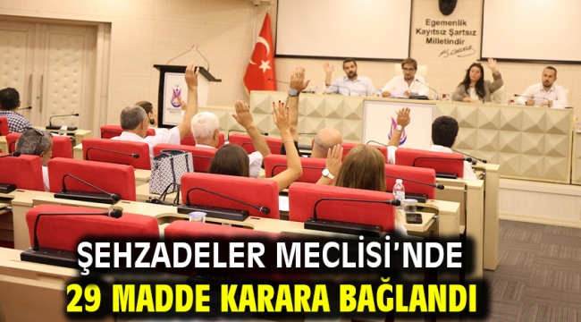Şehzadeler Meclisi'nde 29 Madde Karara Bağlandı