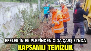 Efeler'in Ekiplerinden Gıda Çarşısı'nda Kapsamlı Temizlik