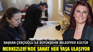 BAŞKAN ÇERÇİOĞLU İLE BÜYÜKŞEHİR BELEDİYESİ KÜLTÜR MERKEZLERİ'NDE SANAT HER YAŞA ULAŞIYOR