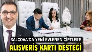 Balçova'da Yeni Evlenen Çiftlere Alışveriş Kartı Desteği