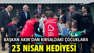 Başkan Akın'dan kırsaldaki çocuklara 23 Nisan hediyesi