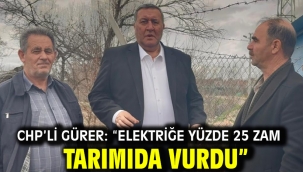 CHP'li Gürer: "Elektriğe Yüzde 25 Zam Tarımıda Vurdu"