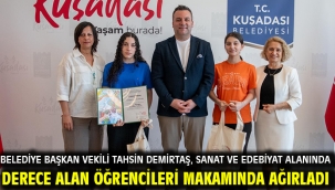 Belediye Başkan Vekili Tahsin Demirtaş, Sanat Ve Edebiyat Alanında Derece Alan Öğrencileri Makamında Ağırladı