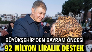 Büyükşehir'den bayram öncesi 92 milyon liralık destek