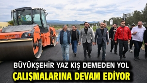 Büyükşehir Yaz Kış Demeden Yol Çalışmalarına Devam Ediyor