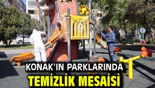Konak'ın parklarında temizlik mesaisi