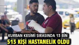 Kurban kesimi sırasında 13 bin 513 kişi hastanelik oldu