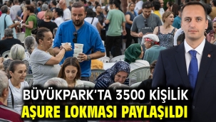Büyükpark'ta 3500 kişilik aşure lokması paylaşıldı