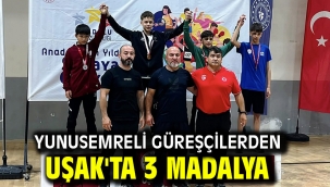 YUNUSEMRELİ GÜREŞÇİLERDEN UŞAK'TA 3 MADALYA