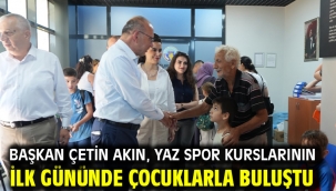 Başkan Çetin Akın, Yaz Spor Kurslarının İlk Gününde Çocuklarla Buluştu