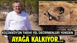 Küçükköy'ün tarihi yel değirmenleri yeniden ayağa kalkıyor...
