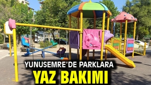YUNUSEMRE'DE PARKLARA YAZ BAKIMI