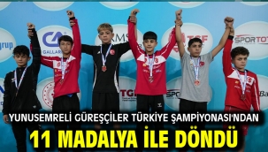 YUNUSEMRELİ GÜREŞÇİLER TÜRKİYE ŞAMPİYONASI'NDAN 11 MADALYA İLE DÖNDÜ