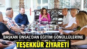 Başkan Ünsal'dan eğitim gönüllülerine teşekkür ziyareti