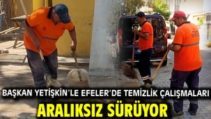 BAŞKAN YETİŞKİN'LE EFELER'DE TEMİZLİK ÇALIŞMALARI ARALIKSIZ SÜRÜYOR