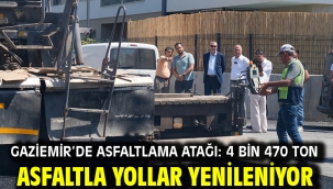 Gaziemir'de asfaltlama atağı: 4 bin 470 ton asfaltla yollar yenileniyor