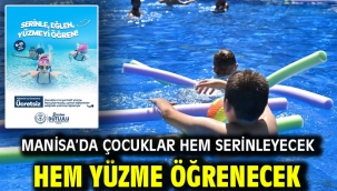 Manisa'da Çocuklar Hem Serinleyecek Hem Yüzme Öğrenecek