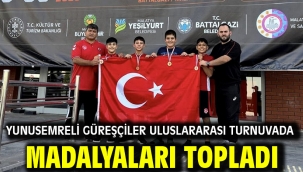 YUNUSEMRELİ GÜREŞÇİLER ULUSLARARASI TURNUVADA MADALYALARI TOPLADI