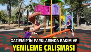 Gaziemir'in parklarında bakım ve yenileme çalışması