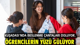KUŞADASI'NDA BESLENME ÇANTALARI DOLUYOR, ÖĞRENCİLERİN YÜZÜ GÜLÜYOR