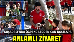 KUŞADASI'NDA ÖĞRENCİLERDEN CAN DOSTLARA ANLAMLI ZİYARET